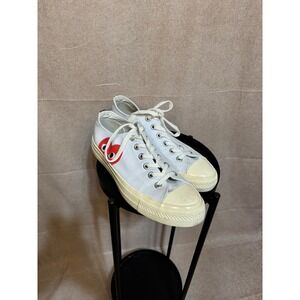 Comme des Garcons PLAY Converse Chuck 70 Low Top White Red Heart Sneakers Size 8